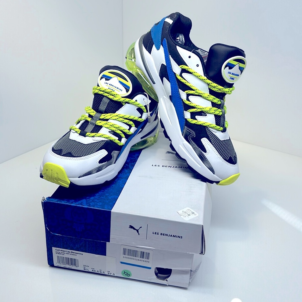 PUMA cell aliens les benjamins men’s sneakers / size 9.5 white dark shadow